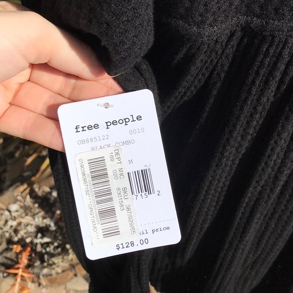 FINAL MARKDOWN Free People Crochet Waffle Knit Top - Picture 8 of 8